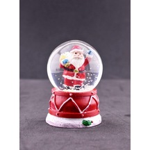 Noel Baba Hediye Torbası Mini Boy Işıklı Yılbaşı Kar Küresi 6.5 Cm 5a