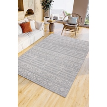 Bonnie Bo1259g Gri Halı Loop Sisal İskandinav Desen Pamuk Taban Tozuyok Salon Mutfak Koridor Halısı