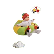 Oyuncaklı Bebek Oturma Destek Minderi - Devrilmez Bebek Koltuğu - Büyük Bebek Oturağı Yeşil Sarı