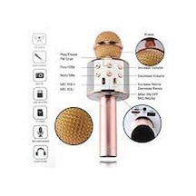 Karaoke Bluetooth Mikrofon Wster Ws-858 Usb Ses Değiştir Gold Siyah