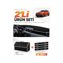 E-biz Dacia Duster 2 Nesil Makyajlı Makyajsız 2018-2023 Torpido + Deri Çanta - Siyah-gri - Da008