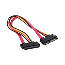 50cm SATA 22 Pin (7+15) Erkek - Dişi Veri ve Güç Uzatma Kablosu