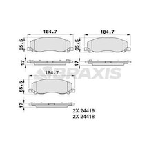 Braxis Ab0186 Ön Fren Balatası Insignia 18 İnç Jant İçin 1605202