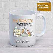 Kişiye Özel İsim Yazılabilir Matematik Öğretmeni Kupa Bardak Çok Renkli