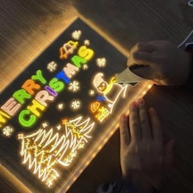 Led Aydınlatmalı Yazı Ve Çizim Tahtası - Büyük Boy 30x20 Cm Çok Renkli