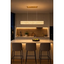 Modern Premium Akrilik Led Sarkıt Avize Oval Tasarım Salon Yemek Odası Ve Mutfak Avizesi 96w Beyaz