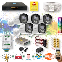 5 Kameralı Gece Renkli Hareket Algılamalı 4 Warm Ledli Set 2304w