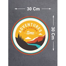 Adventure Time Kamp Sticker - 4x4 Off Road Kamp Sticker - Araba Oto Motosiklet Karavan Cam Sticker - 00113 30x30 Cm