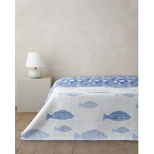 Pesca Wave Çift Kişilik Çok Amaçlı Örtü 200x220 Cm Mavi