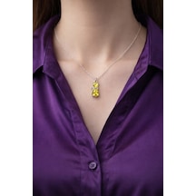 Çekirdekjewelry 925 Ayar Gümüş Kedi Figürlü Zirkon Taşlı Kolye Zarif Kadın Kolyesi Gümüş