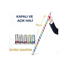 Mey İthalat Sihirli Açılır Baston Mendilden Bastona İlizyon Oyunu 70 Cm