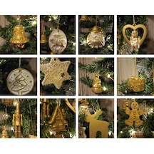 12'li Gold Luxery Yılbaşı Süsü Seti -