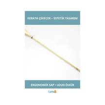 Letsii Ergonomik Uzun Saplı Paslanmaz Pirinç Kerata Çekecek