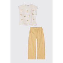 Panço Kız Çocuk Sarı Pijama Takımı 2611gk39004