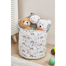 Serstil Rainbow Serisi Silindir Büyük Boy Sepet - 30 X 31 Cm Gökkuşağı