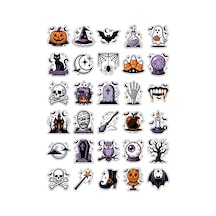 30 Adet Gotik Cadılar Bayramı Sticker Seti - Laptop Defter Su Matarası İçin Çok Renkli