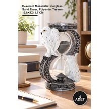 4 Adet Polyester Baykuş Kum Saati Dekoratif Masaüstü Hourglass Sand Timer, Polyester Tasarım 13.8x9x18.7 Cm Diğer