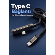 Type C Şarj Kablosu Katlanabilir Telefon Standlı Örgü Tasarım
