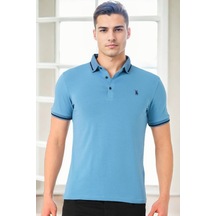T9586 Dewberry Erkek Polo Yaka T-shırt-indigo İndigo