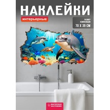 Sticker King Duvar İçin İç Mekan Dekorasyon Çıkartmaları, Yunus Balinası 417513168 Açık Mavi