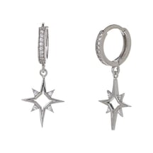 Kuzey Kutup Yıldızı Model 925 Ayar Gümüş Zirkon Taşlı Kadın Küpe Gümüş