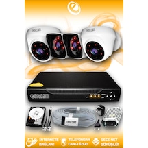Elitcam 4 Kameralı Kare 2 İç Kamera Set 320 GB HDD Full HD Gece Görüşlü Güvenlik Kamerası Sistemi