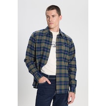 Wrangler Regular Fit Normal Kesim Pamuk Zeytin Yeşil Flanel Gömlek W5646722359 Haki