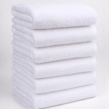 6'li Beyaz Banyo Havlusu - 70x140 Cm, 490 Gr,%100pamuk, Spa Ve Otel Havlusu, Günlük Kullanıma Uygun 0 - 1 Yaş