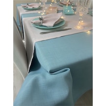 Keten Görünümlü Begonvil Masa Örtüsü Maldiv 6 Kişilik Takım