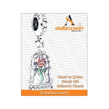 Güzel Ve Çirkin Gül Sallantılı Charm Asafaccessory Gümüş