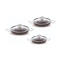 Fms G5019 Granit 6 Parça Büyük Boy Omlet Set Siyah 20-22-24