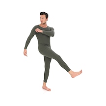 Sauna Suit Unisex Termal Içlik, Kışlık Sıcak Tutan Pamuklu Yakmayan, Termal Takım, Termal Fanila Iclik Haki
