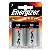 Energizer Max D 1.5V Alkaline Pil 2'li