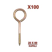 Beşel Kapalı Piton Kancalı Vida 20x80 100 Adet