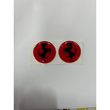 Motosiklet Damla Etiket Ferrari Kırmızı Sticker 5x5cm