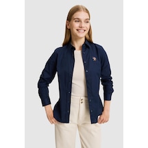 U.S. Polo Assn. Kadın Lacivert Uzun Kollu Basic Gömlek 50329503-vr033
