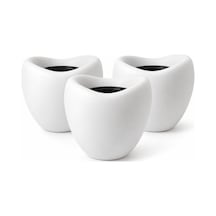 So-lale02 Lale Saksı Plastik Modern İç Kovalı 25 Lt Beyaz 3 Adet