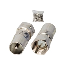 F Konnektör Erkek 60 Ohm Erkek Çevirici  Metal Konnektör