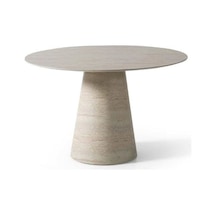 Lucca Yuvarlak Traverten Masa, Konik 120x120 Traverten