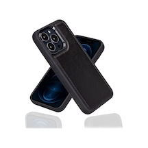 Bouletta Apple iPhone 15 Pro Max Uyumlu Deri Arka Kapak Rst1 Siyah