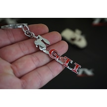 Volkswagen Uyumlu Gti Koşan Tavşan Logo Krom Metal Çift Yön Anahtarlık