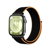 Huawei Fit 4 Hasırlı Cırtcırtlı Kordon - Siyah-turuncu Diğer