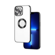 Apple Uyumlu iPhone 13 Pro Max Kılıf Logo Gösteren Kamera Korumalı Silik