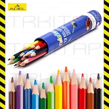 Adeland 12 Renk Tam Boy Uzun Kuru Boya 12 Li Metal Tüp Muhafazalı