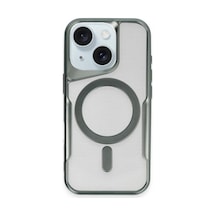 Apple iPhone Uyumlu 15 Plus Kılıf Boyi Magsafe Silikon Kapak - Yeşil Bz8683140789084