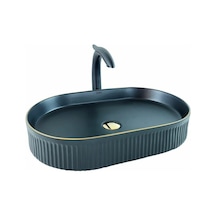 Mat Siyah Altın Çanak Lavabo 60cm Renkli
