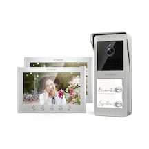 2 Aileli Ev İçin Tmezon Görüntülü Kapı İnterkom Sistemi, Kapı Açıcılı İnterkom Sistemi, 2 Telli Kablo, 7 İnç Renkli Monitör Ve Hd Kapı Zili Kamerası, 2 Yönlü Ses, Gece Görüşü, 16 Zil Sesi, 2 Kilidi Destekler