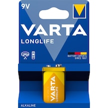 Varta Longlife Alkalin Pil 9V, E-Block, 6LP3146