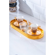 Acar Pronto 2 Kişilik Cam Tepsili Kahve Fincanı Takımı - 90 Ml renkli