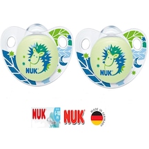 Nuk Night & Day Ortodontik Silikon Emzik 6-18 Ay İkili / Mavi Açık Mavi